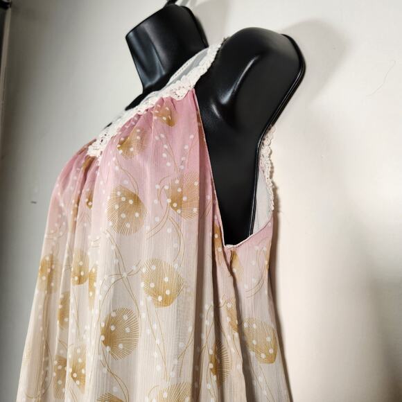 ULTRA PINK Dress Womens Large Babydoll Boho Fairycore Feminine Coquette Romantic - Picture 7 of 12